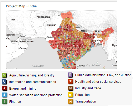 карта проекту світового банку Індії