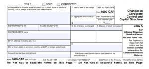 Formularul 1099-CAP: Modificări în controlul corporativ și definiția structurii capitalului