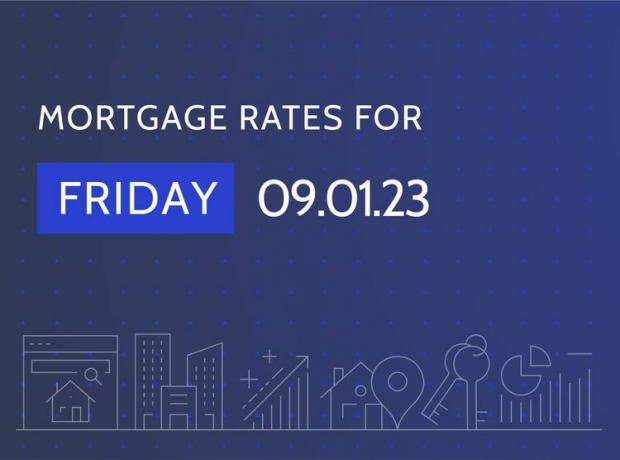Žodžiai „Hipotekos palūkanų normos penktadienį, 23 01 09“ tamsiai mėlyname fone su būstu susijusia grafika
